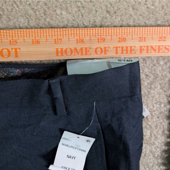 Lauren Ralph Lauren Mens Navy Dress Pants 42W X 32L Flat Front - Picture 3 of 8